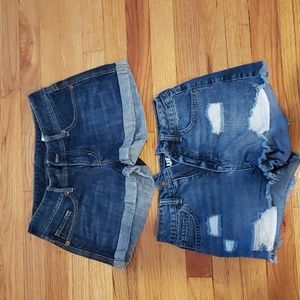 Two pairs juniors Jean Shorts. Size 0